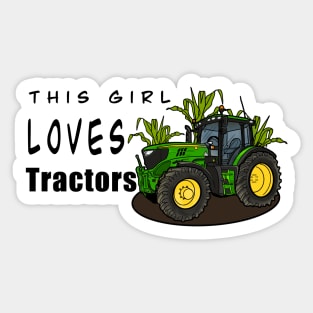 This Girl Loves Tractors Sticker